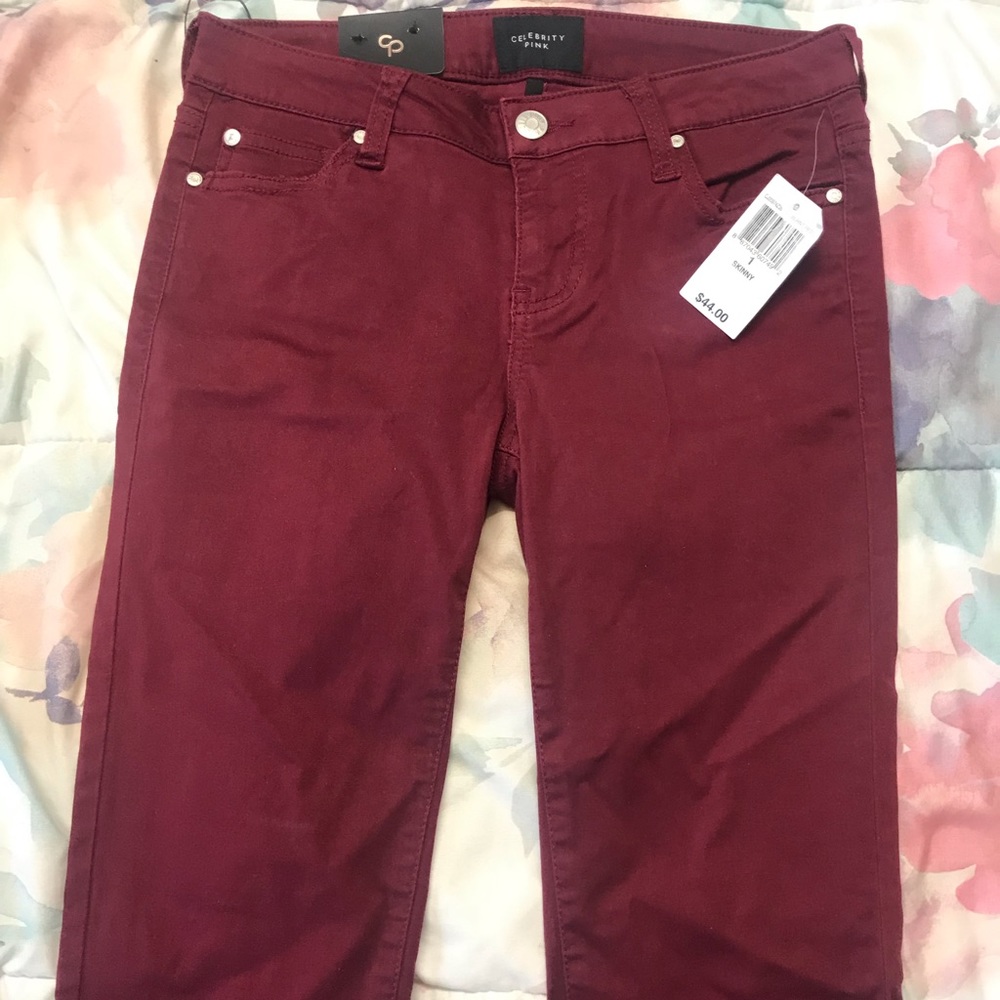 Celebrity Pink Burnt red skinny jeans size 1.